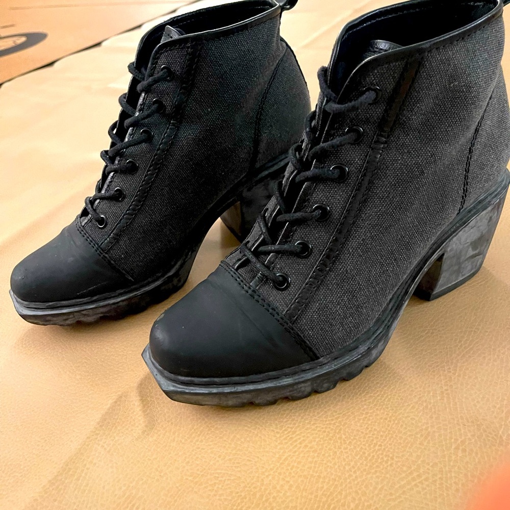 Open Ceremony Platform Canvas Boots Dark Grey